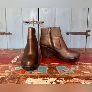 Dansko Leather Platform Booties